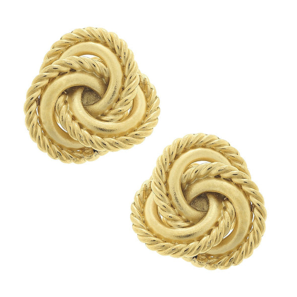 Flat view of the Susan Shaw Diana Knotted Stud Earrings