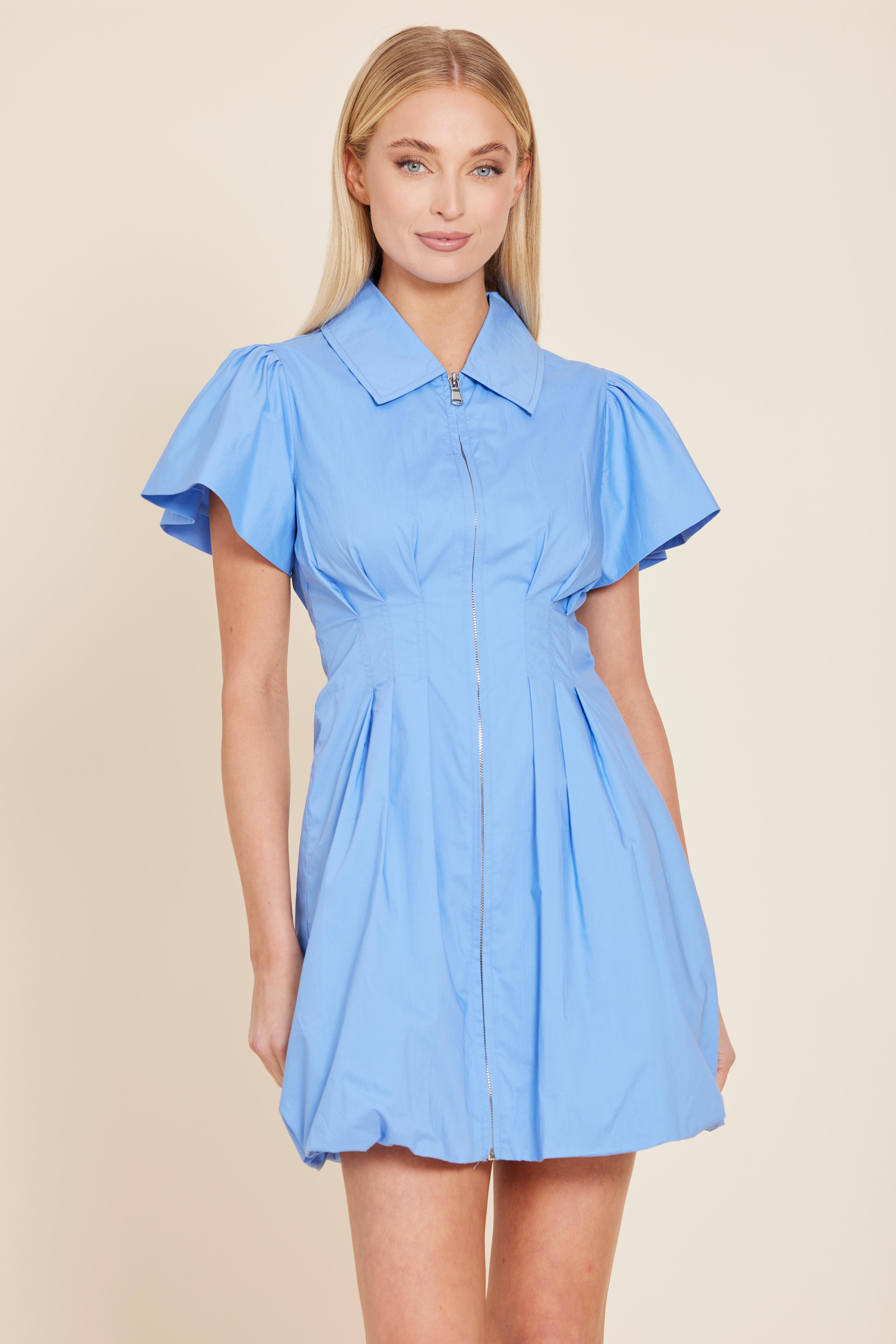 Dolce Cabo Poplin Zip Dress - Blue