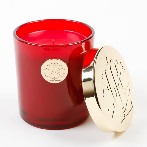 Flat view of the Lux Aspen Holiday Candle