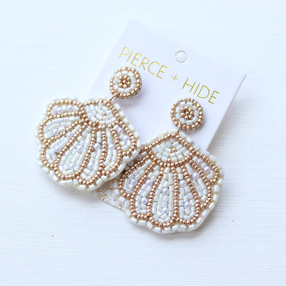 Beaded Clam Earring