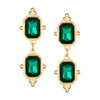 Flat view of the Susan Shaw Highball Earrings - Evergreen