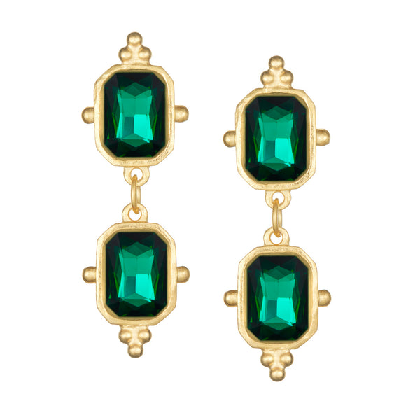 Flat view of the Susan Shaw Highball Earrings - Evergreen
