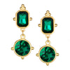 Flat view of the Susan Shaw Cosmopolitan Earrings - Evergreen