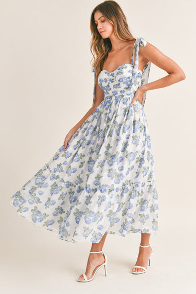 Savannah Blue Floral Maxi Dress