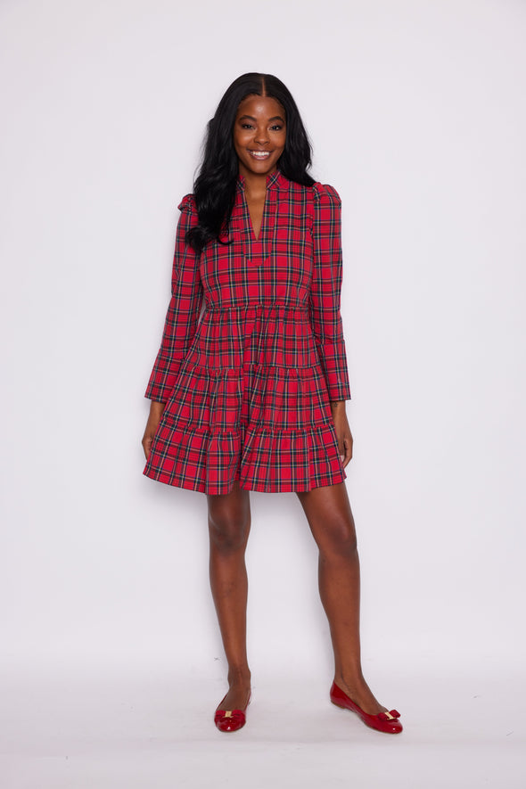 Sail to Sable Highlands Dress - Red Plaid