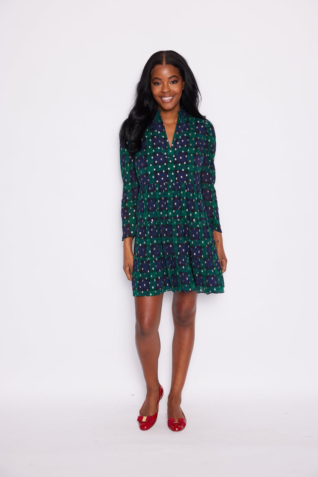 Sail to Sable Fit and Flare Tunic Dress in Blackwatch Plaid | Holiday Small Sail to Sable Fit and Flare Tunic Dress in Blackwatch Plaid | Holiday Small
