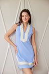 Front view of Sail To Sable x Lucky Knot Classic Sleeveless Knit Dress - Navy/Placid
