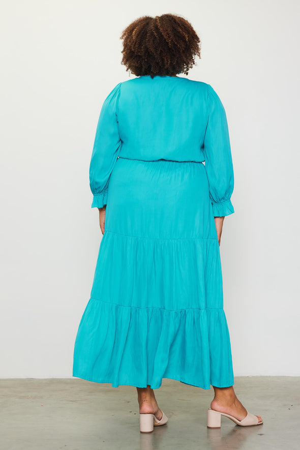 Back view of the Pretty in Teal Maxi Dress