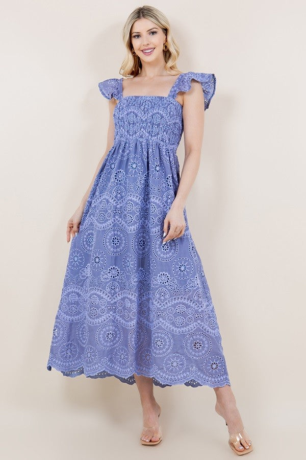 Modcloth Whimsy What I Mean Dress NWT S Periwinkle A-line embroidered Alice Moon Modcloth Whimsy What I Mean Dress NWT S Periwinkle A-line embroidered Alice Moon