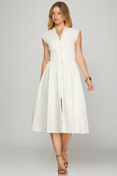 Monroe Midi Dress - White