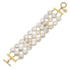 Flat view of the Susan Shaw Coin Pearl Row Bracelet