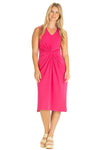 Full body view of the Duffield Lane Delia Dress - Solid Raspberry
