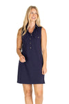 Front view of Duffield Lane Opal Dress - Navy
