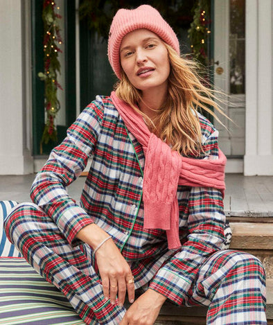 Vineyard Vines Flannel Sleep Set - Plaid Marshmallow