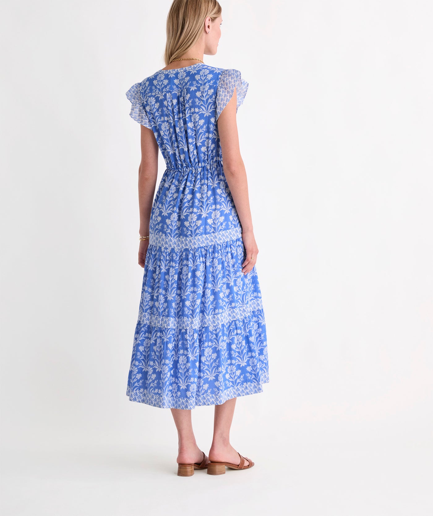 Vineyard Vines Abigail Tie-Waist Dress (Floral Breaker Blue) (Size: S) Vineyard Vines Abigail Tie-Waist Dress (Floral Breaker Blue) (Size: S)