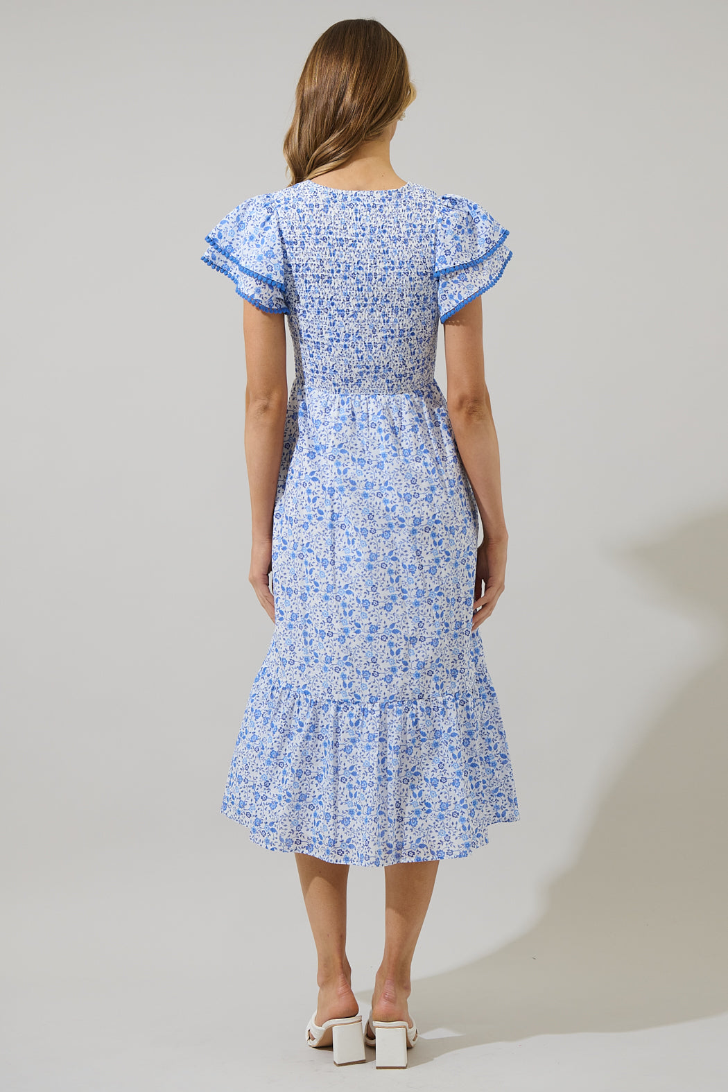 bluebell mixed floral cotton maxi dress FREE PEOPLE Maxi BLUEBELL Patchwork Tiered Dress