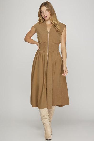 The Icon Midi Dress - Taupe