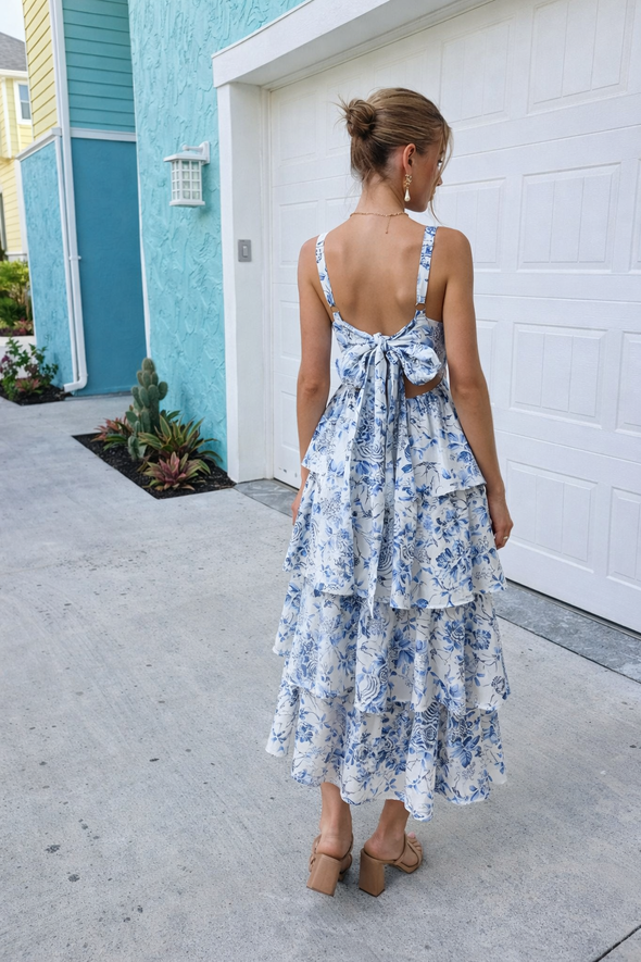 hampton tiered midi dress The Hamptons Midi Dress – THE LUCKY KNOT