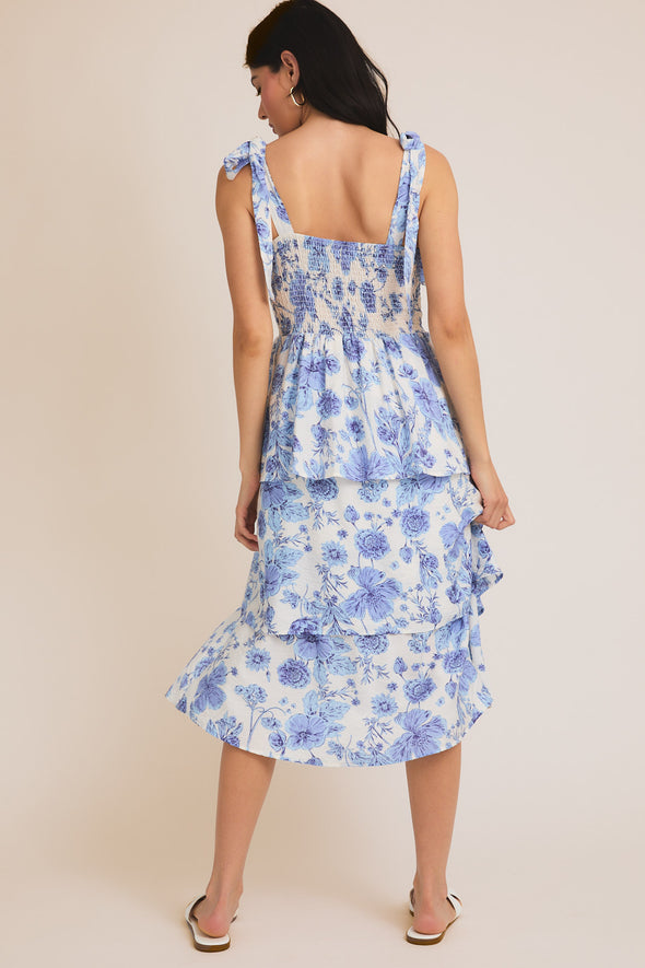 Coastal Blossom Midi Dress