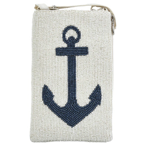 Beaded Club Bag - Anchor White