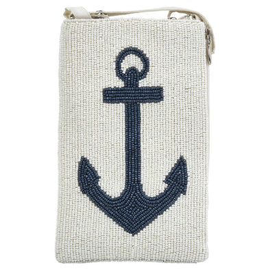 Beaded Club Bag - Anchor White