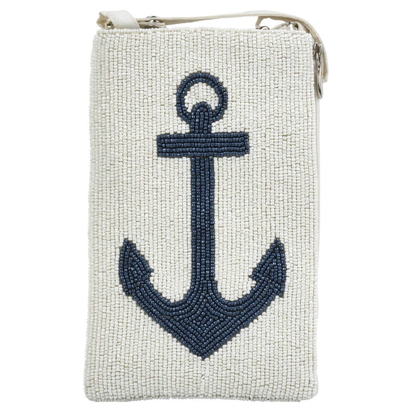 Beaded Club Bag - Anchor White
