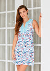 Front view of the Cabana Life Nautical Sailboat Sleeveless Dress