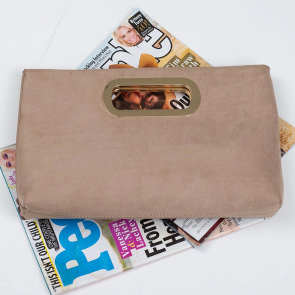 Dune Suede Clutch