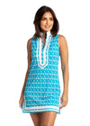 Front view of the Cabana Life Palm Valley Sleeveless Tunic Dress