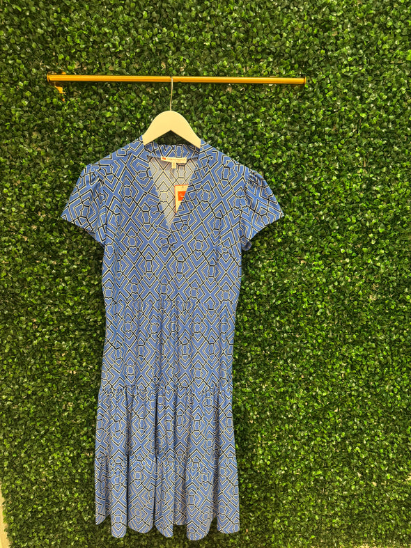 Jude Connally Libby Dress -  Lucky Knot Exclusive - Garden Lattice French Blue