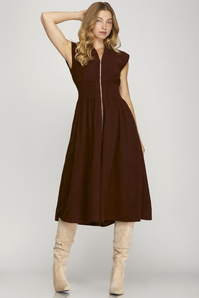 The Icon Midi Dress - Wine