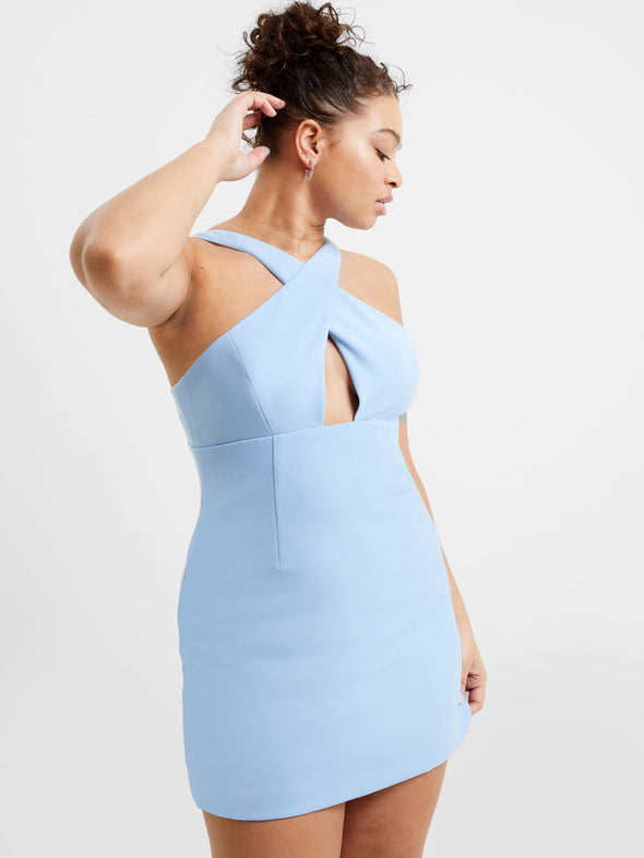 Front view of the French Connection Ruth Dress - Placid Blue