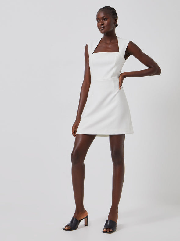 Full body view of the French Connection Kylie Dress- Summer White