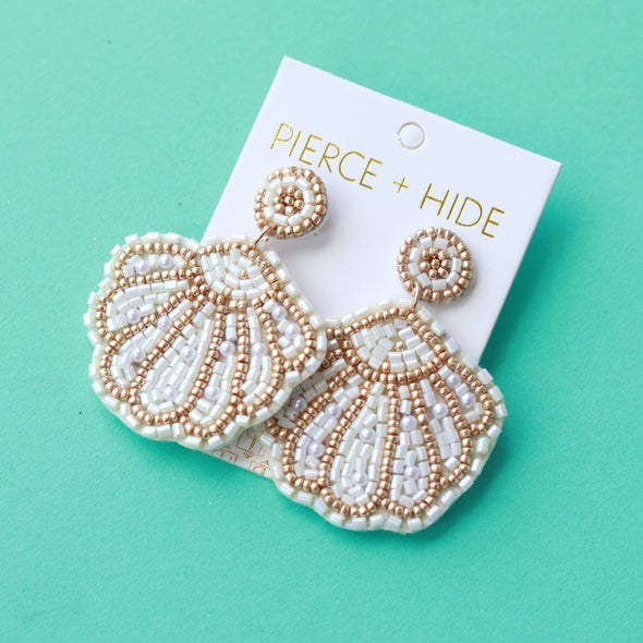 Beaded Clam Earring