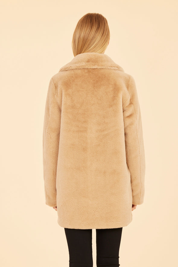 Dolce Cabo Faux Fur Coat - Champagne