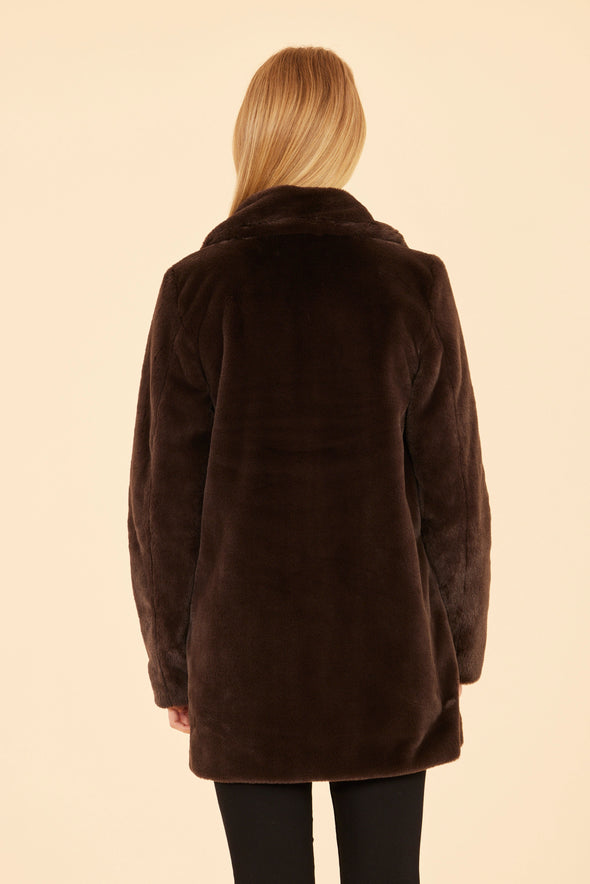 Dolce Cabo Faux Fur Coat - Brown