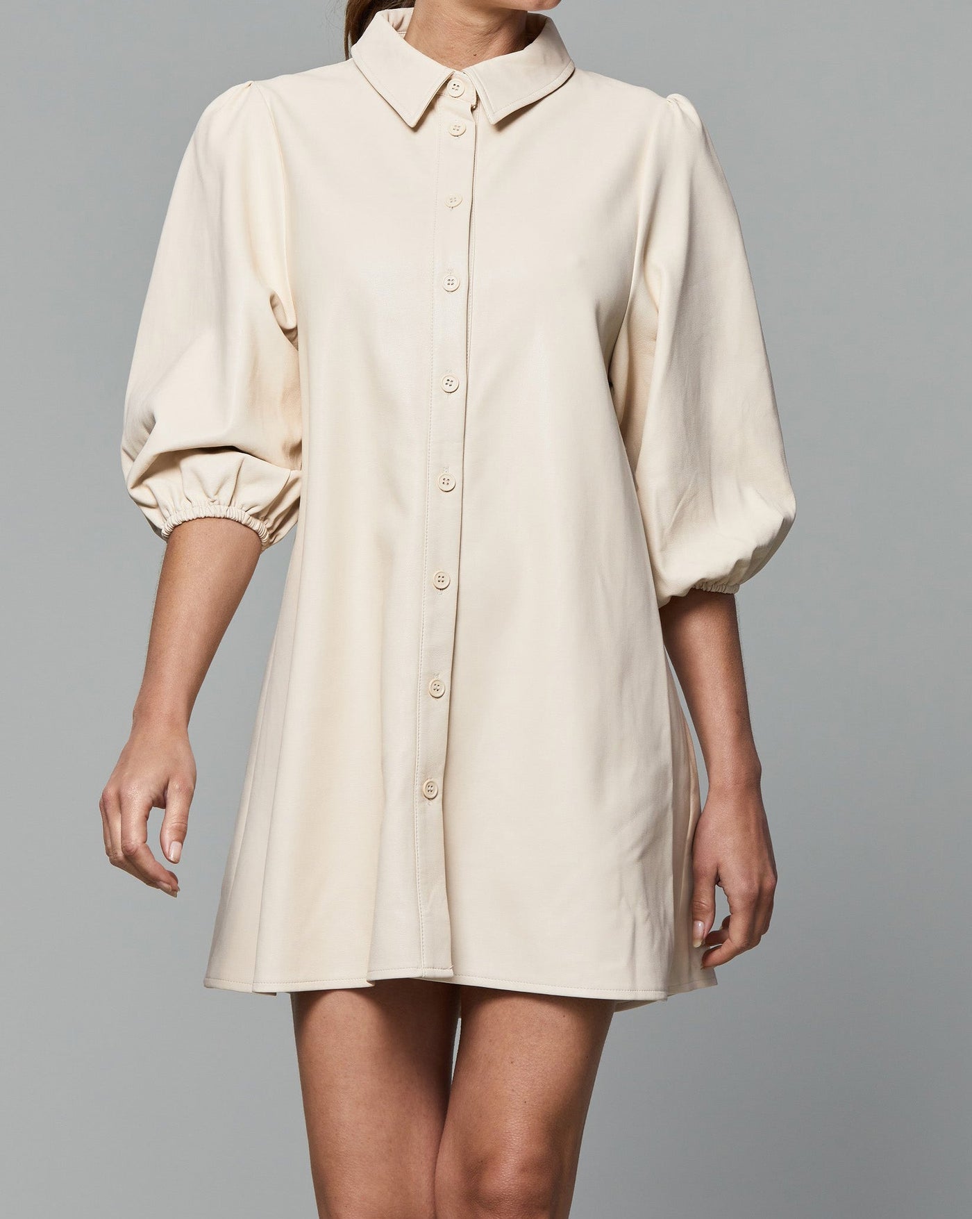 Dolce Cabo Soft Vegan Leather Dress in Creme Large Dolce Cabo Soft Vegan Leather Dress in Creme Large
