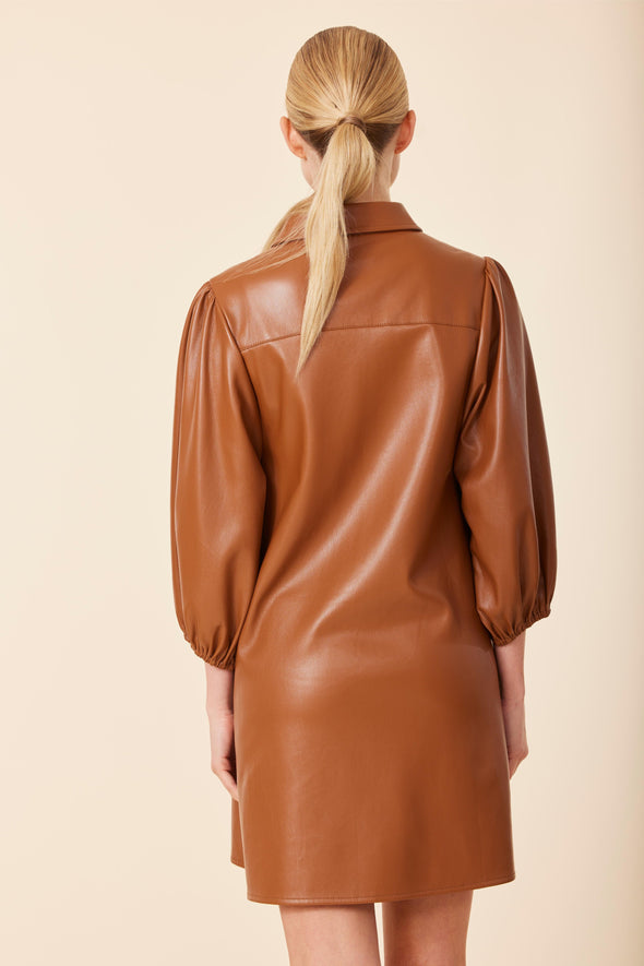 Dolce Cabo Soft Vegan Leather Dress - Saddle