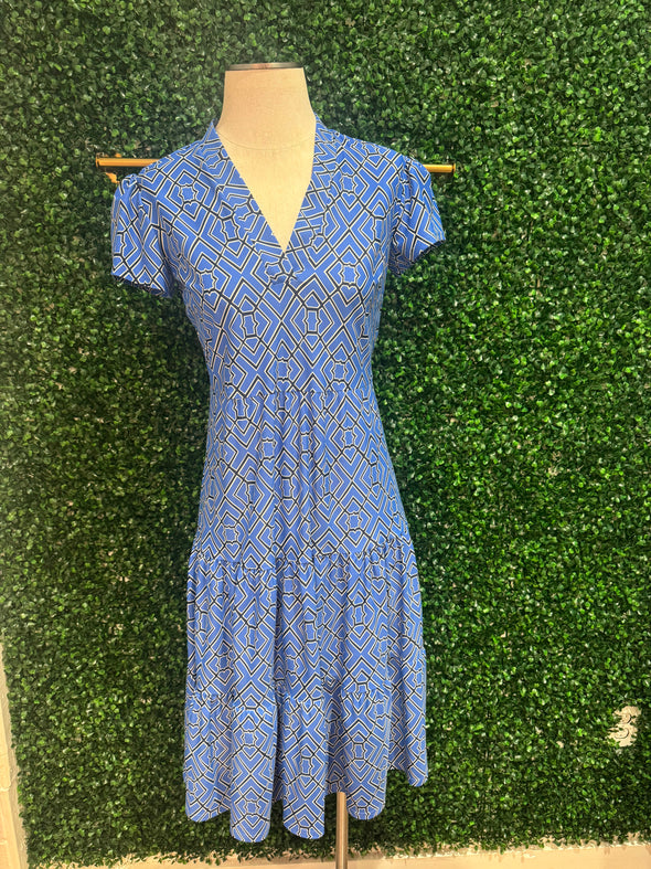 Jude Connally Libby Dress -  Lucky Knot Exclusive - Garden Lattice French Blue
