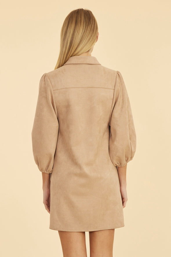 Dolce Cabo Soft Faux Suede Dress - Camel