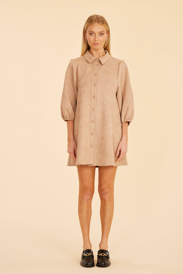 Dolce Cabo Soft Faux Suede Dress - Camel