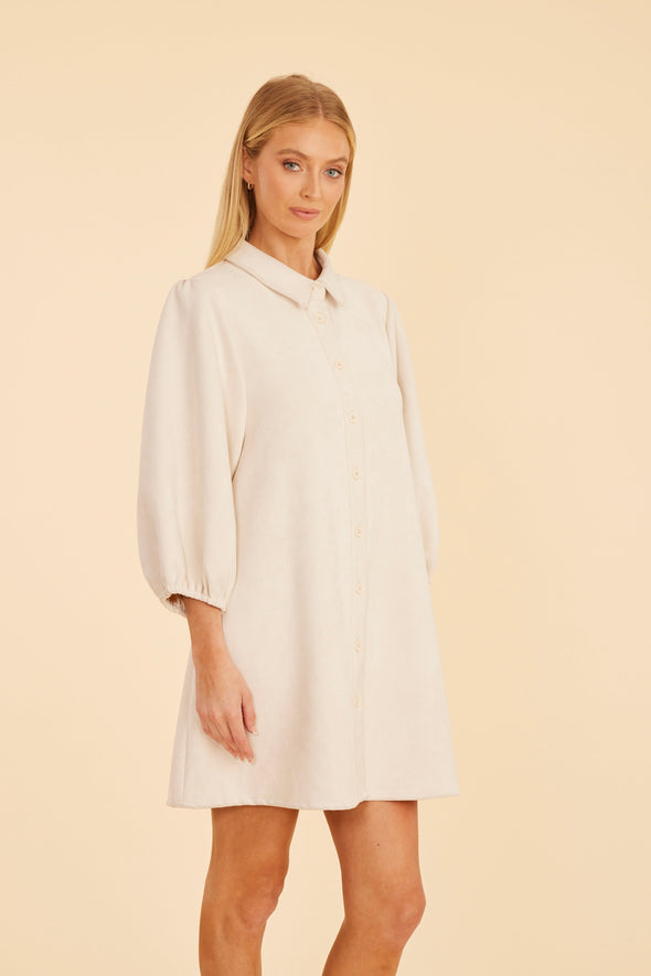 Dolce Cabo Soft Faux Suede Dress - Creme