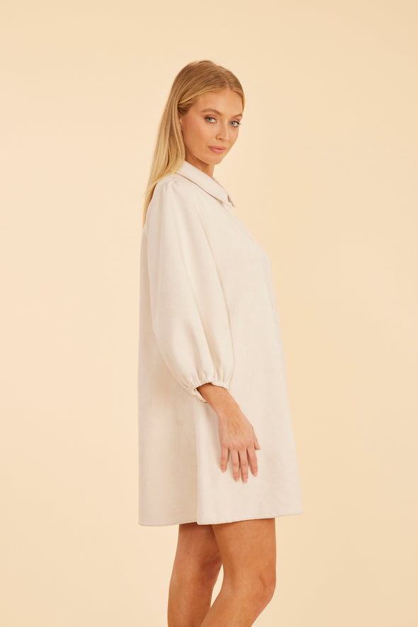 Dolce Cabo Soft Faux Suede Dress - Creme