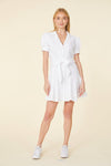 Full view of model in the Dolce Cabo Mirabelle Dress in white 