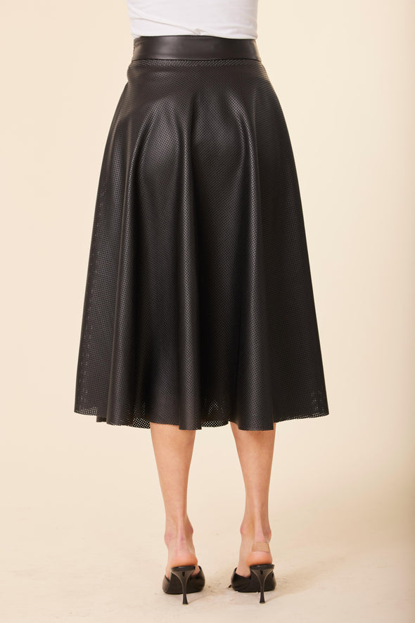 Dolce Cabo Madison Perforated Skirt - Black
