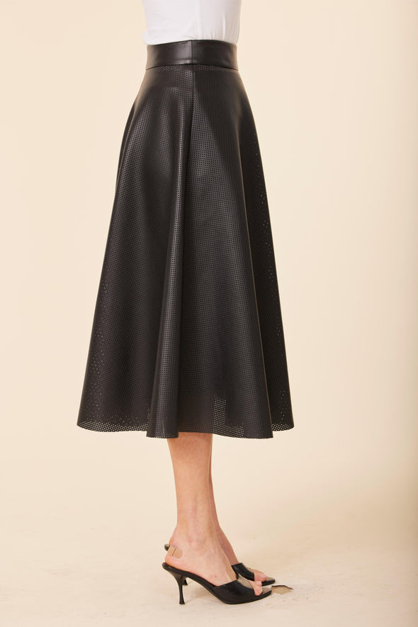 Dolce Cabo Madison Perforated Skirt - Black