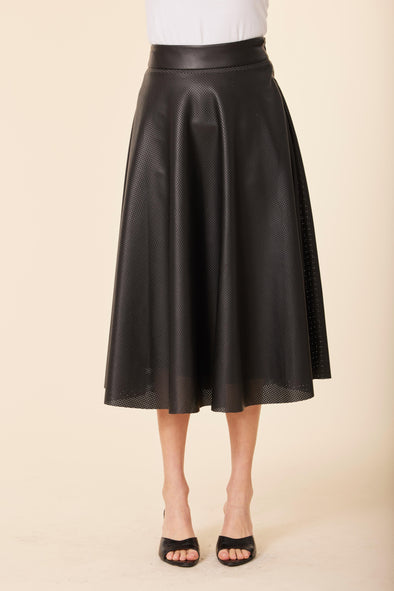 Dolce Cabo Madison Perforated Skirt - Black