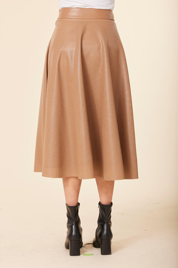 Dolce Cabo Madison Perforated Skirt - Camel