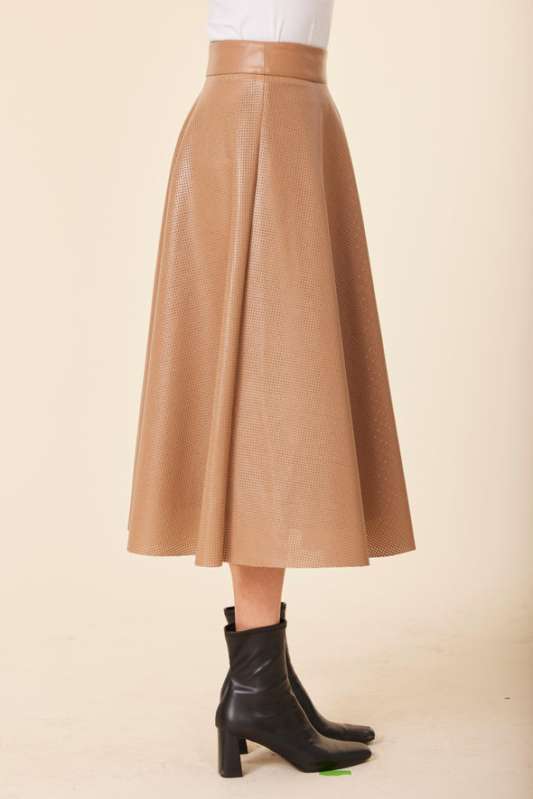 Dolce Cabo Madison Perforated Skirt - Camel