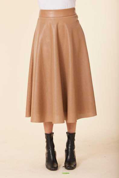 Dolce Cabo Madison Perforated Skirt - Camel